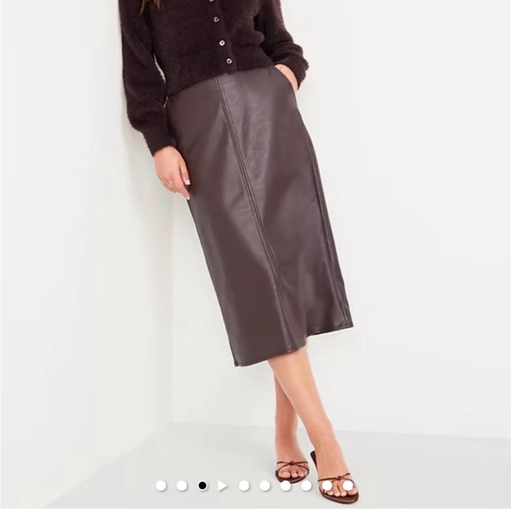 Old Navy Faux Leather maxi skirt maroon